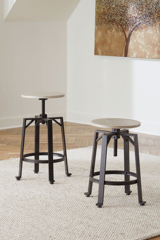Karisslyn - Swivel Stool (Set of 2) - Whitewash / Black
