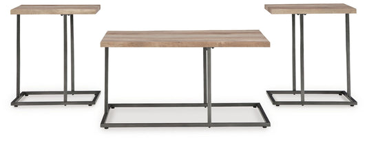 Albreane - Occasional Table Set (Set of 3) - Grayish Brown / Black