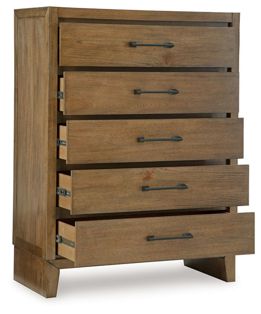 Sherbana - Five Drawer Chest - Light Brown