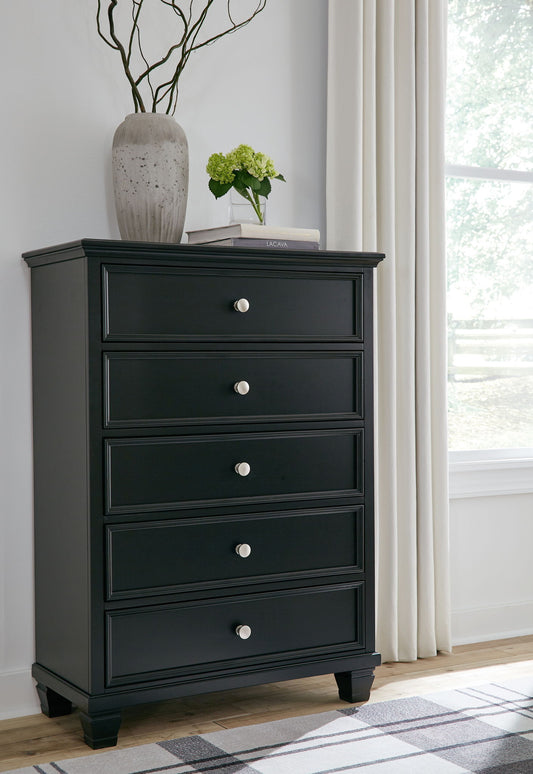 Lanolee - Five Drawer Chest - Black