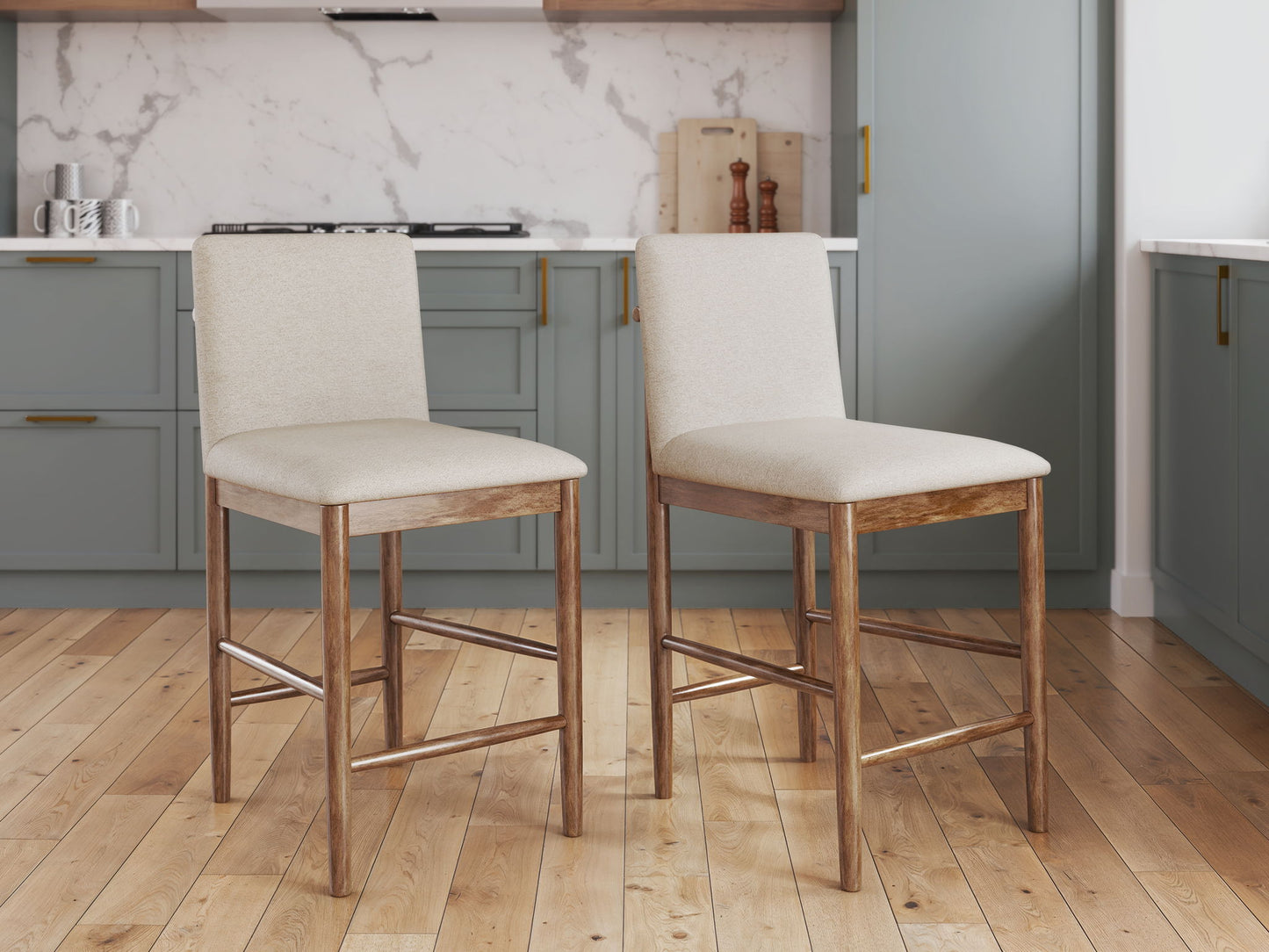 Isanti - Upholstered Barstool (Set of 2) - Light Brown