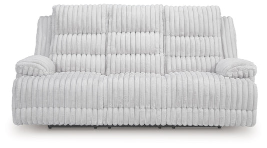Rhines Falls - Alloy - Reclining Power Sofa With Drop Down Table