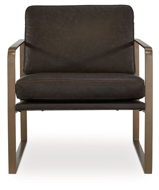 Bradett - Dark Brown / Gold Finish - Accent Chair