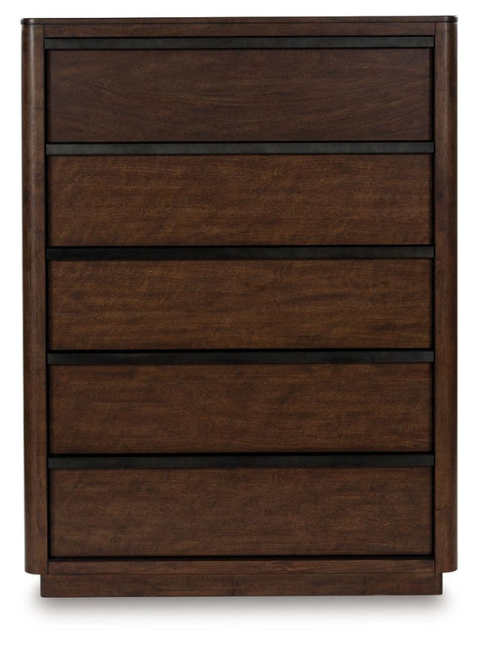 Dilenno - Dark Brown - Five Drawer Chest