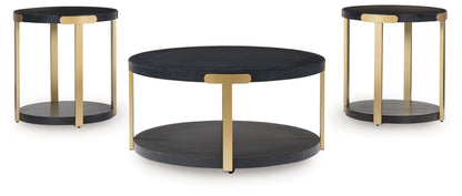 Shylore - Black / Brass Finish - Occasional Table Set (Set of 3)