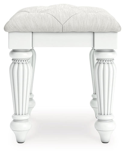 Kozlani - 3 Pc. - Vanity, Mirror And Stool - White