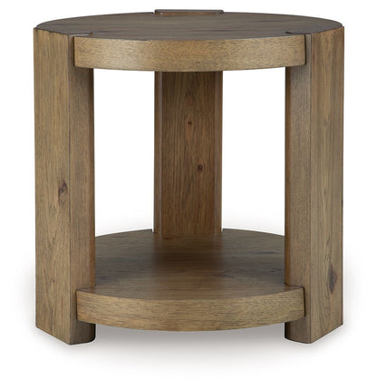 Flangren - Round End Table - Light Brown