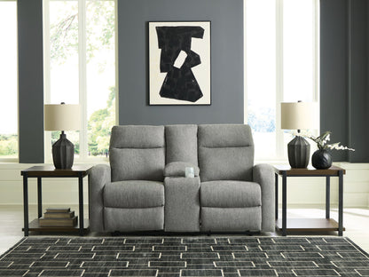 Gauntlet - Sterling - Double Recline Loveseat With Console