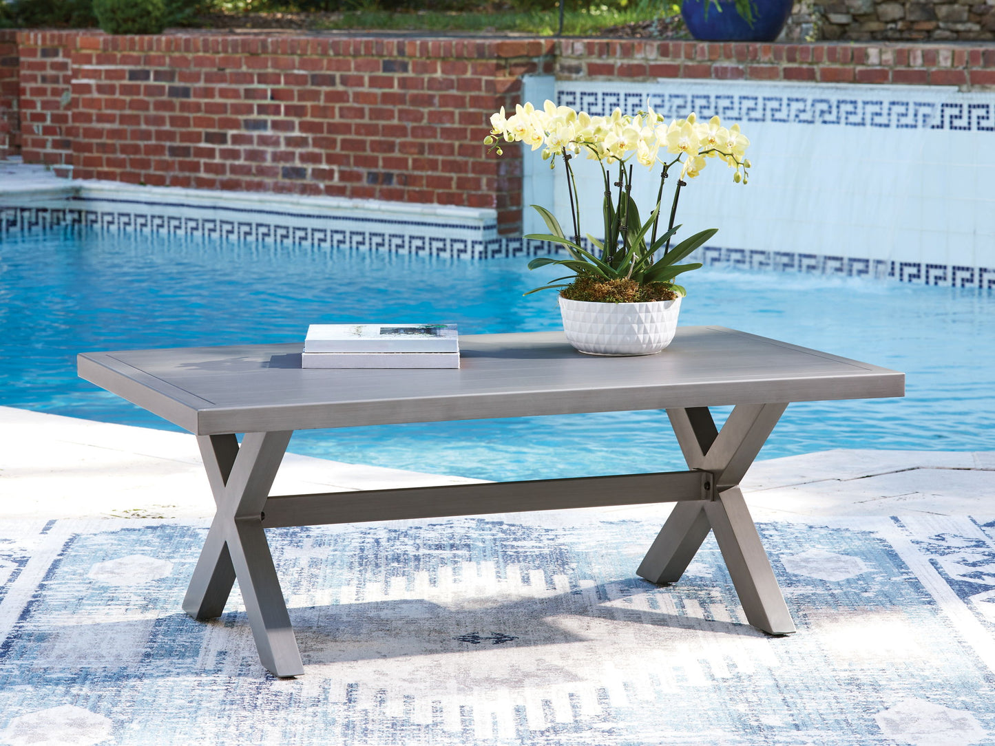 Half Moon Beach - Rectangular Cocktail Table - Gray