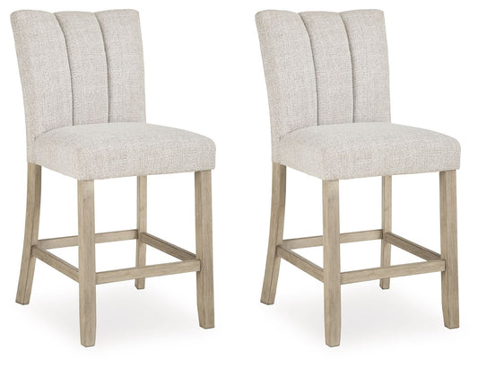 Larawyn - Upholstered Barstool (Set of 2) - Bisque
