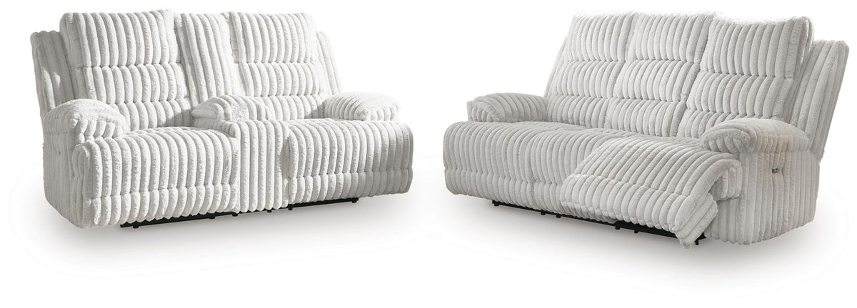 Rhines Falls - 2 Pc. - Power Reclining Sofa And Loveseat - Alloy