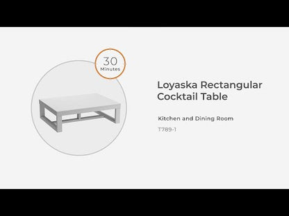 Loyaska - Rectangular Cocktail Table - Brown / Ivory