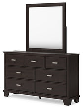 Load image into Gallery viewer, Covetown Full Panel Bed with Mirrored Dresser and 2 Nightstands
