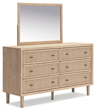 Load image into Gallery viewer, Cielden Full Upholstered Panel Bed with Mirrored Dresser and 2 Nightstands
